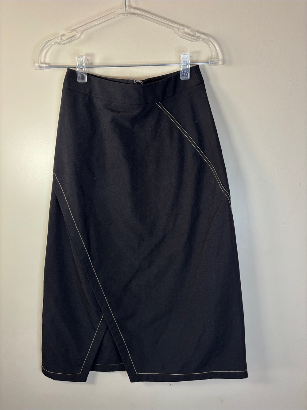 DKNY Black Pencil Skirt with Contrast Stitching